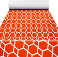 98.4'X43.31' Diamonds and Hexagons EVA Self-Adhesive Boat Flooring and Decorative Fish for Yacht Pool Boat Flooring Sheet Thick Non-Skid mat (Orange and White, 102.3'X38.58')