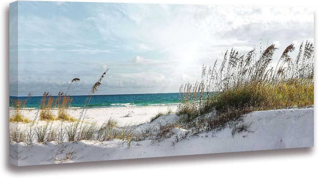 Beach Ocean Decor Wall Art Pictures for Bedroom Living Room Office Beach Wall Decor Ocean Decorations Framed Bathroom Paintings Canvas Wall Art Sunshine Sea Waves Artwork 30'X60'…