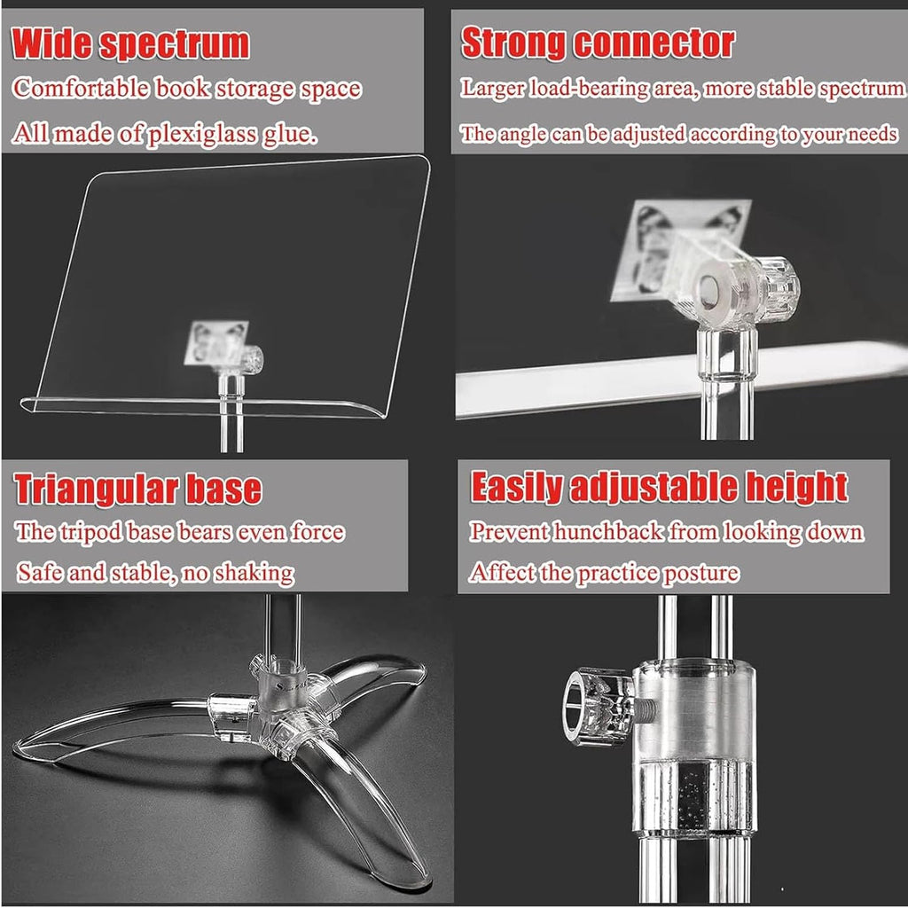 Sheet Music Stands, Portable Orchestra Stand,Clear Acrylic Book Holder, Outdoor Performances Lecture Pulpit, For Performances Guitar Violin Drums