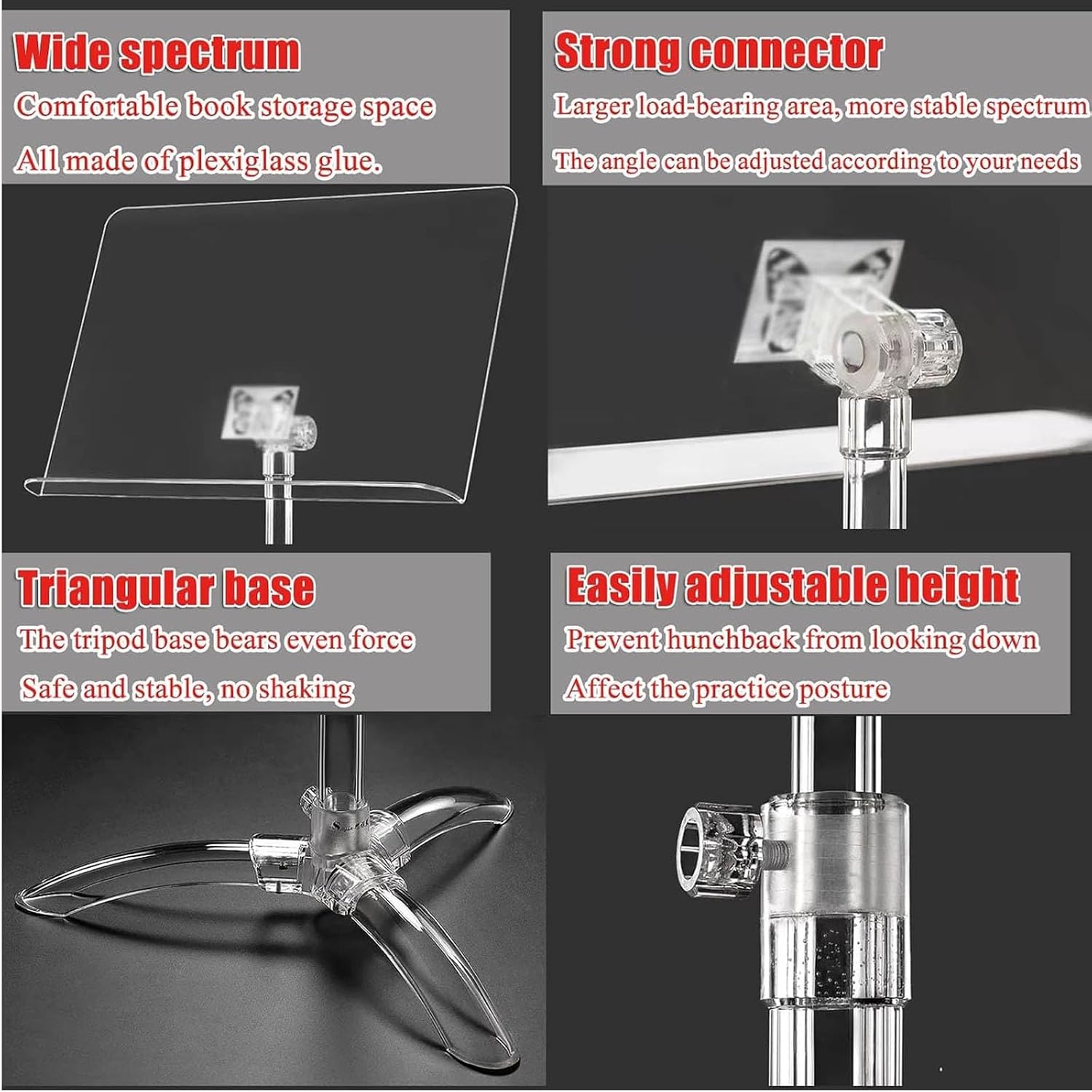Sheet Music Stands, Portable Orchestra Stand,Clear Acrylic Book Holder, Outdoor Performances Lecture Pulpit, For Performances Guitar Violin Drums