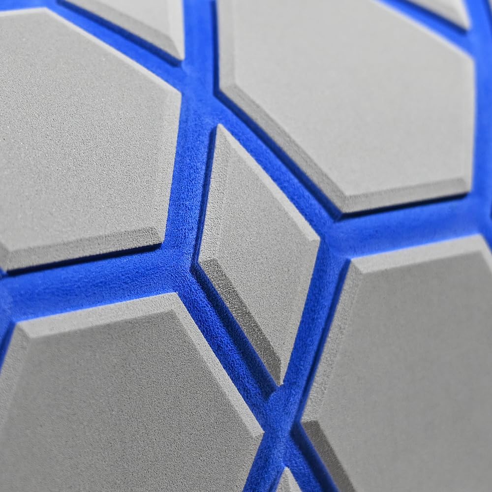 98.4'X43.31' Diamonds and Hexagons EVA Self-Adhesive Boat Flooring and Decorative Fish for Yacht Pool Boat Flooring Sheet Thick Non-Skid mat (Light Grey and Blue, 98.4'X43.31')