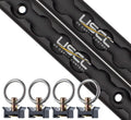 US Cargo Control L Track Tie Down System - (2) 4 FT Black Anodized Aluminum L Track Rails and (4) Single Stud O-Ring Fittings, Trailer and Truck Bed Rail System Easily Secures Motorcycles, ATVs, Bikes