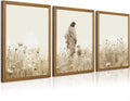 Jesus Leaves the 99 Sheep Wall Art Christian Canvas Poster Jesus and Lamb Wall Decor Religious Pictures Lost Sheep Painting God Christ Painting Artwork for Bedroom Living Room 24x36x3 Inch Wood Framed