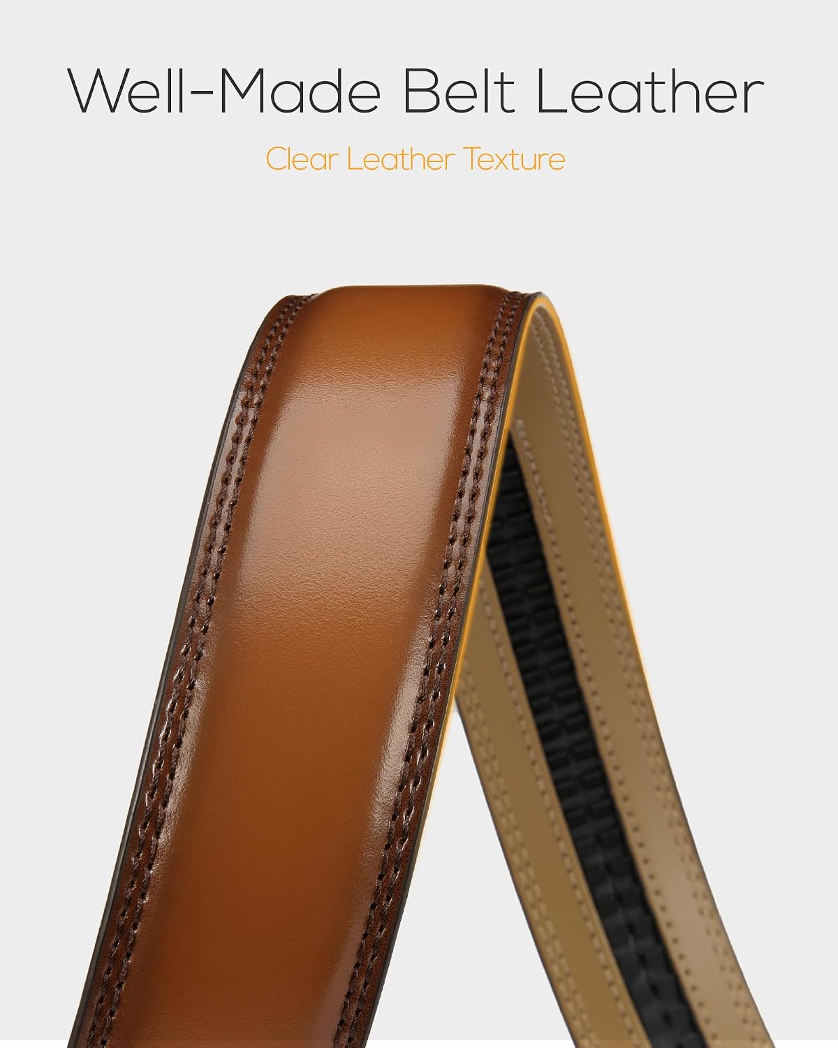 Comfort Click Ratchet 1 1/4' Genuine Leather Dress Belt Men Perfect Shoes Executive.