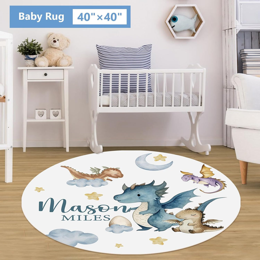 KAINSY Custom Crib Bedding Set 5 Piece for Baby Boys – Personalized Flying Dinosaur Theme, Newborn Sleep Set, Nursery Decor, Toddler Room Essentials, Infant Sleep, Baby Room Accessories, Baby Gift