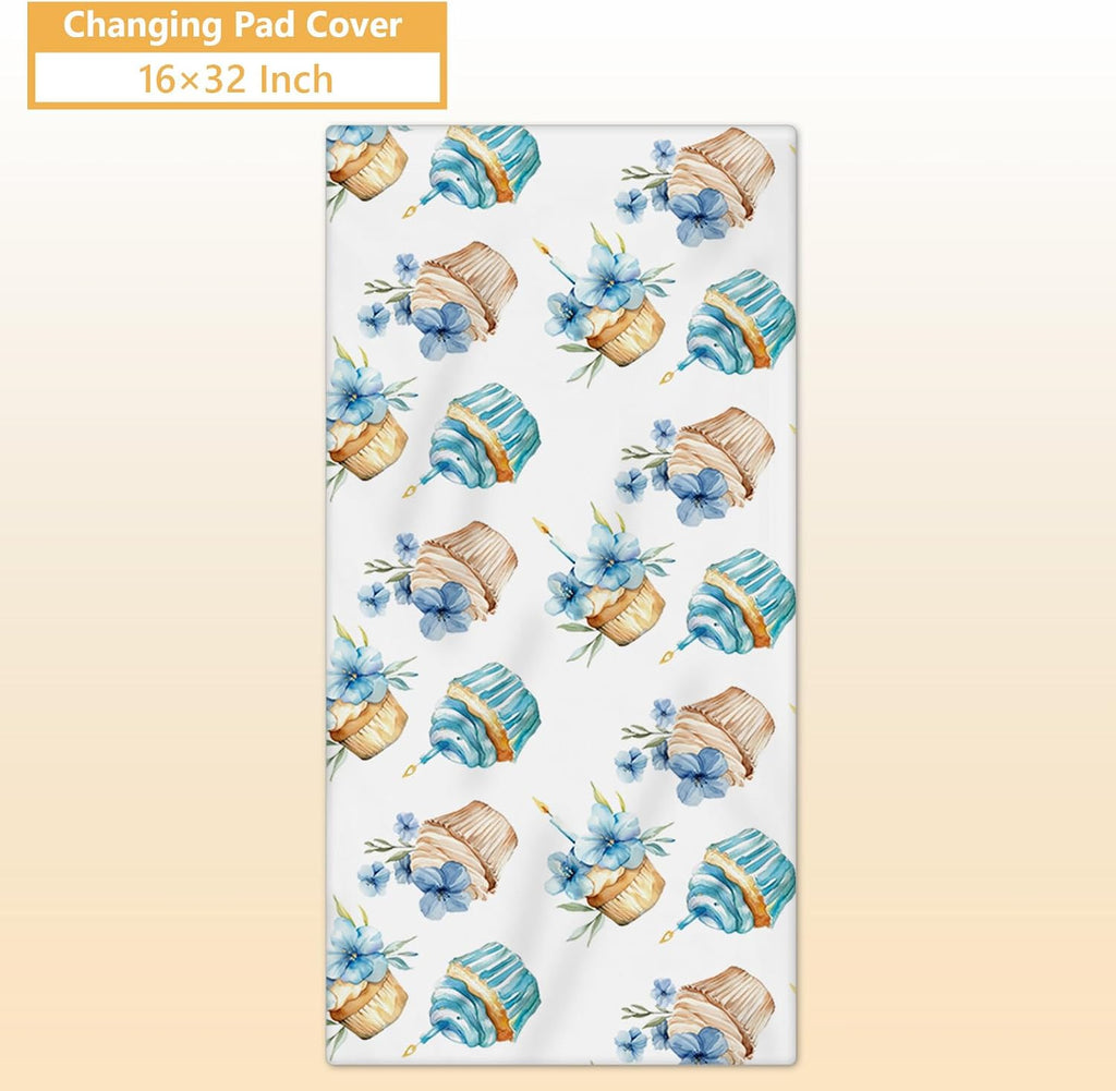 Terwex Custom Baby Crib Set - 5 Pcs Personalized Name Blue Dinosaur Crib Bedding Set for Infants Toddlers - Soft Double Layer Nursery Bedding Set for Boys - Customized Gifts for Baby Shower Birthday
