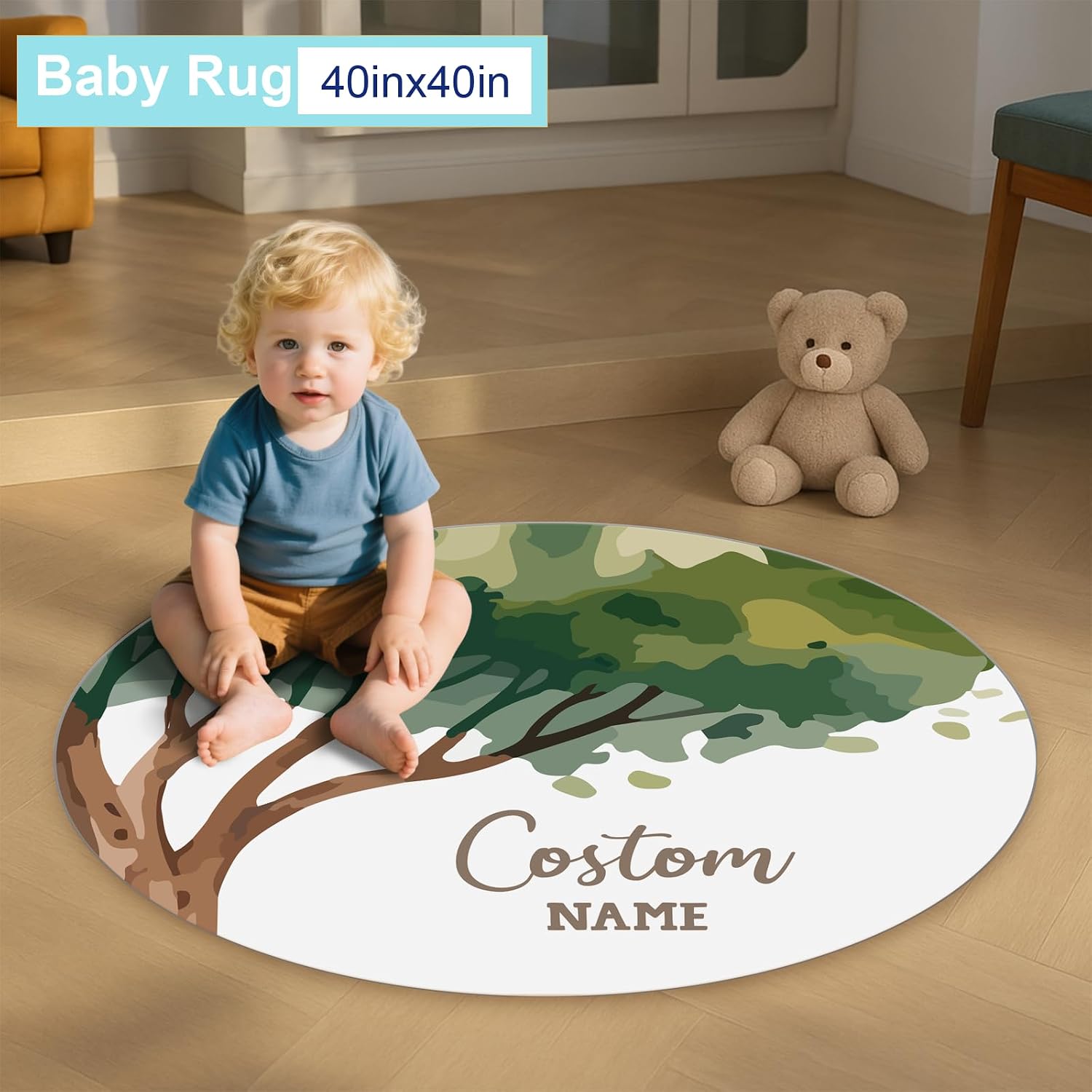Personalized Baby Crib Bedding Set, Custom Name Nursery Bedding, Safari 5 Pcs Baby Bedding Set for Girl Boy, Fixed Size Double Layer Crib Set, Customized Gifts(Fixed Size)