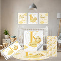 Terwex Personalized Crib Bedding Set, 5 Pcs Custom Nursery Bedding Sets with Name, Infant Bedding Set for Baby Girl Boy, Yellow Chick Double Layer Baby Crib Set, Toddlers Babies Kids Customized Gifts