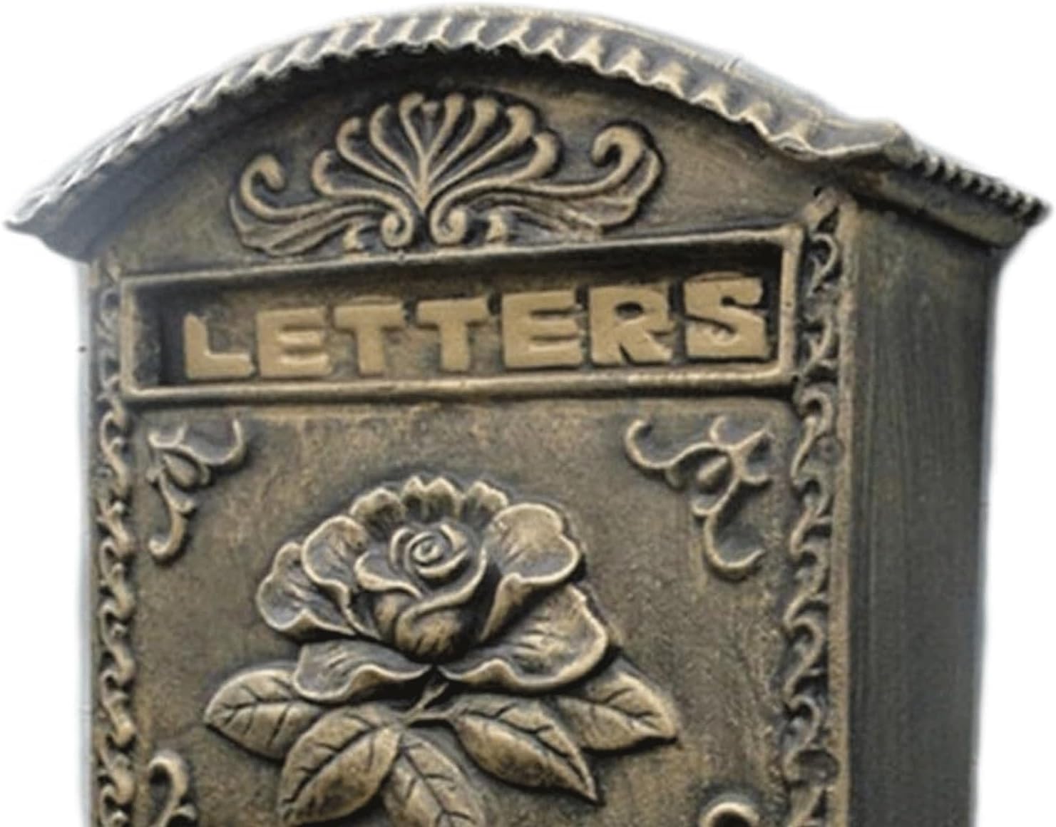 Locking Mailboxes Aluminum Mailbox for Outside Drop Box with Rose Relief Post Box Rustic Comment Box Metal Suggestion Box