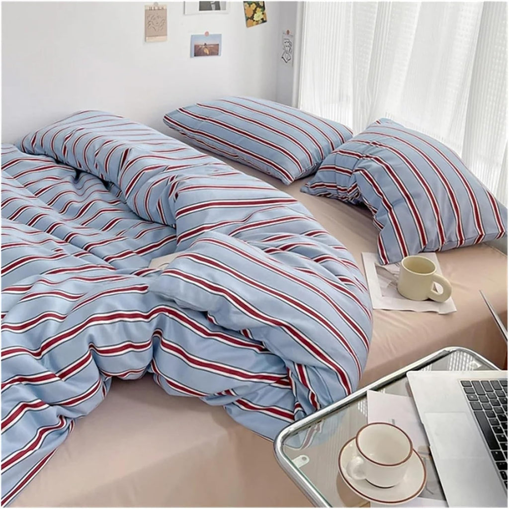 ADovz Pure Cotton Duvet Cover Bed Sheet Pillow Case 4pcs Bedding Set Soft Comforter Quilt Cover Sleeping Naked Bed Linen,Bed Sheets, FH-762