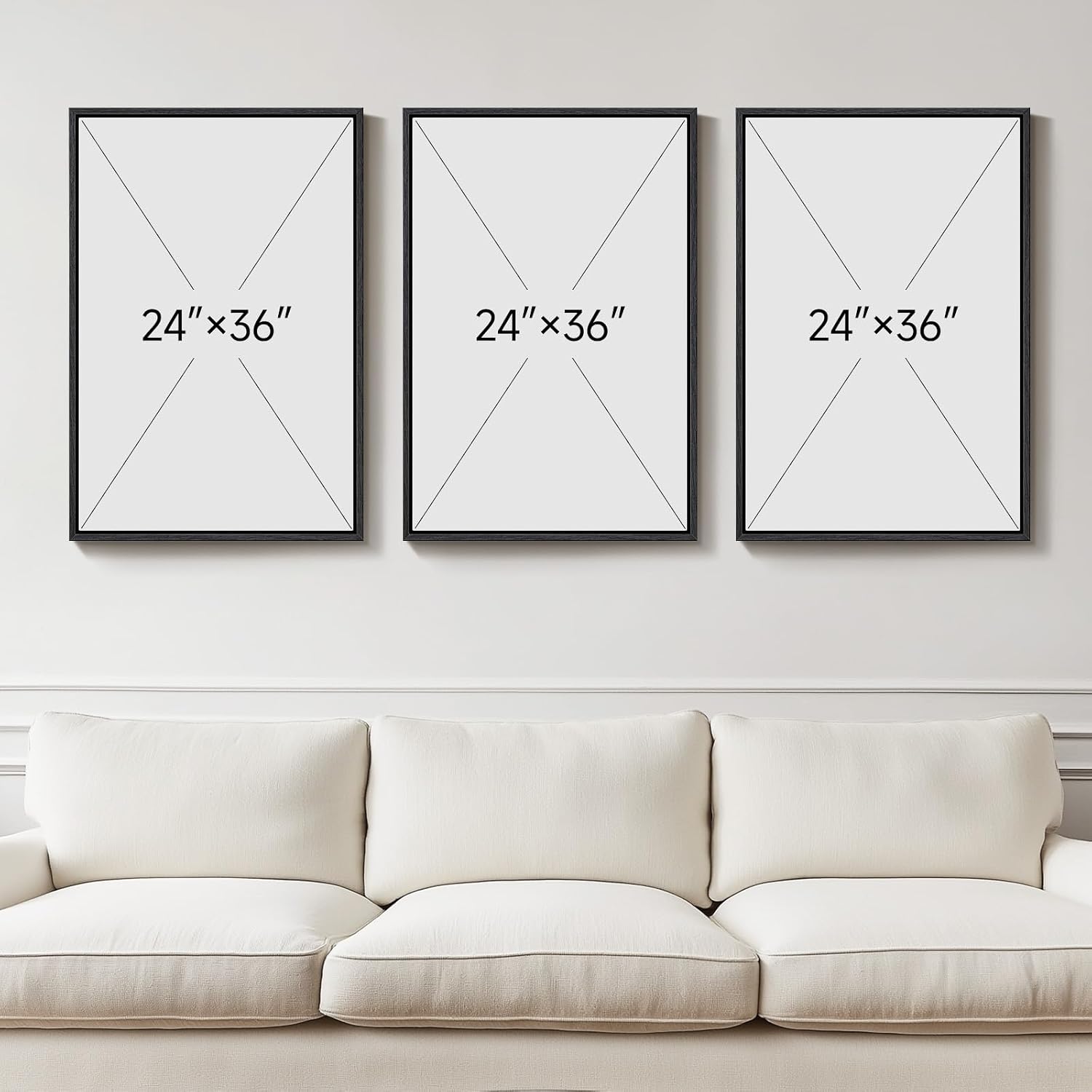 Large 3D Textured Framed Black Abstract Wall Art for Living Room, 3 piece Modern Minimalist Geometric Texture Artwork for Walls, Sandstone Art Pictures for Bedroom Hallway Office Wall Decor 24x36 In