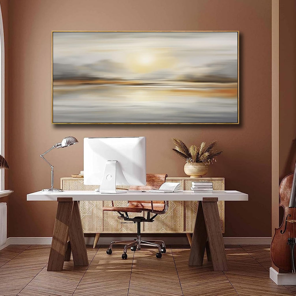 Framed Wall Art Abstract Seascape Canvas Printing Wall Decor Artwork for Living Room Bedroom Dining Room Home Office Decor 24'x48'