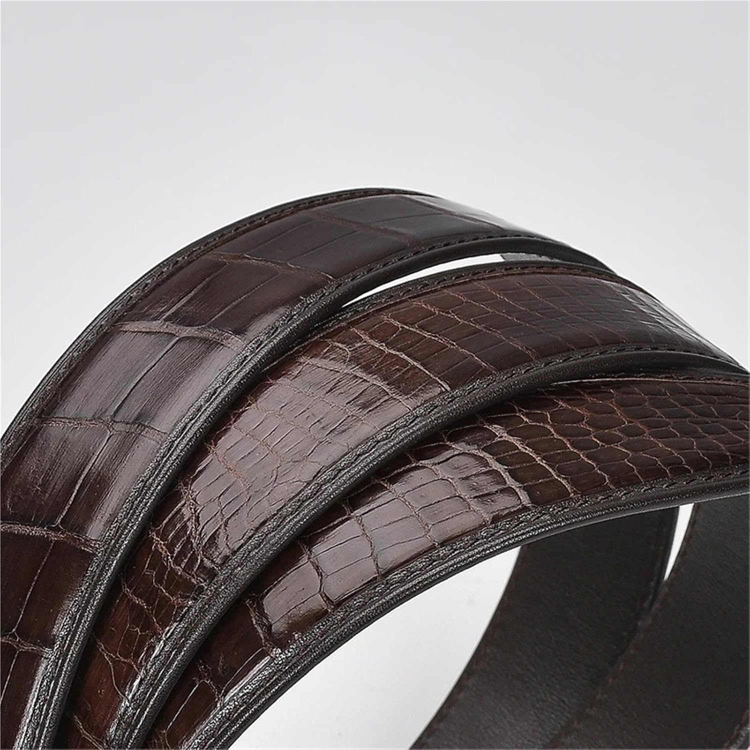 1 PCS Leather Belt Without Buckle Headless Men's Pants Belt(Brown,115cm)
