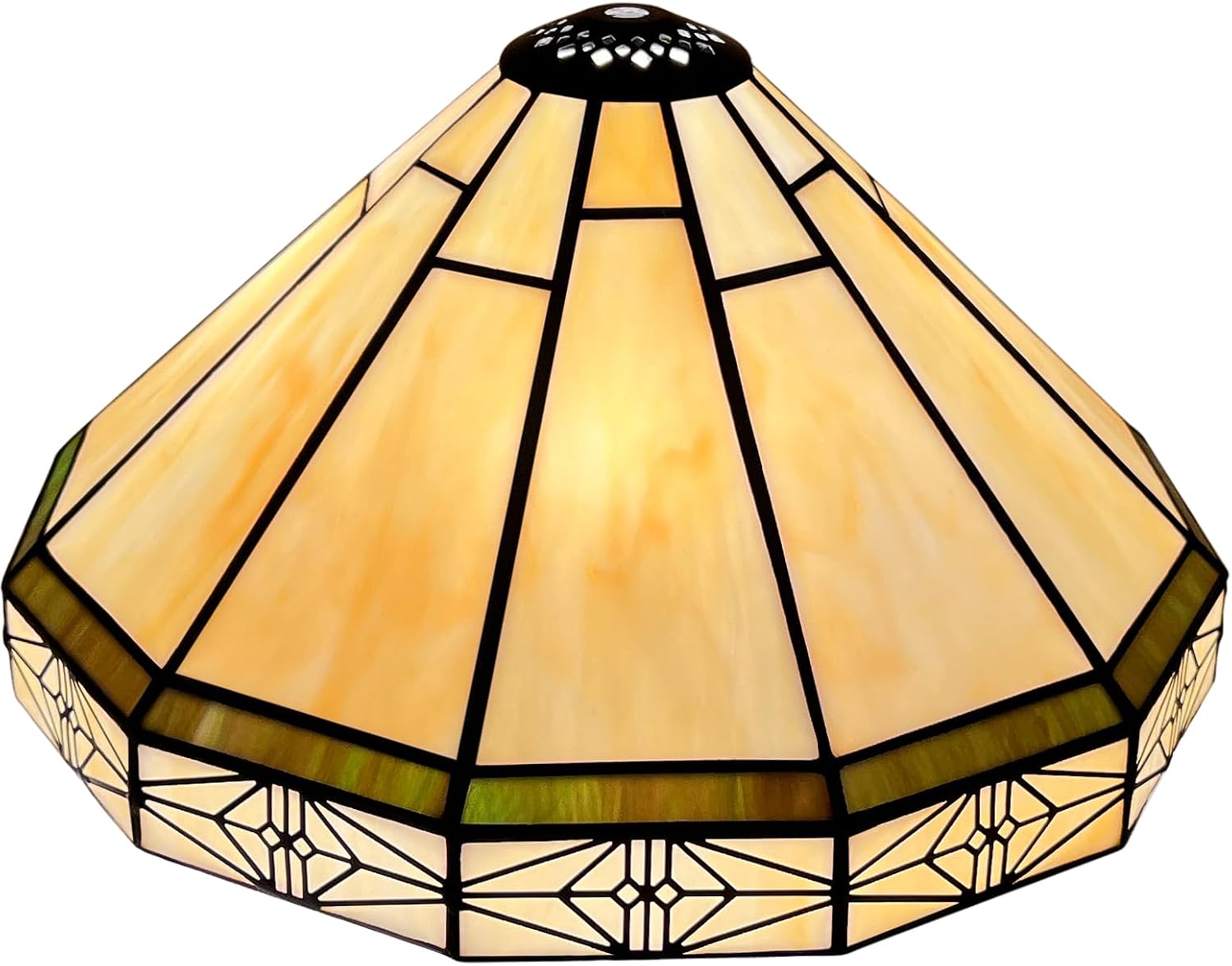Capulina Tiffany Lamp Shade 12 Inches Wide Accessories Replacement Vintage Cream Tiffany Style Stained Glass Lampshade for Table Lamp