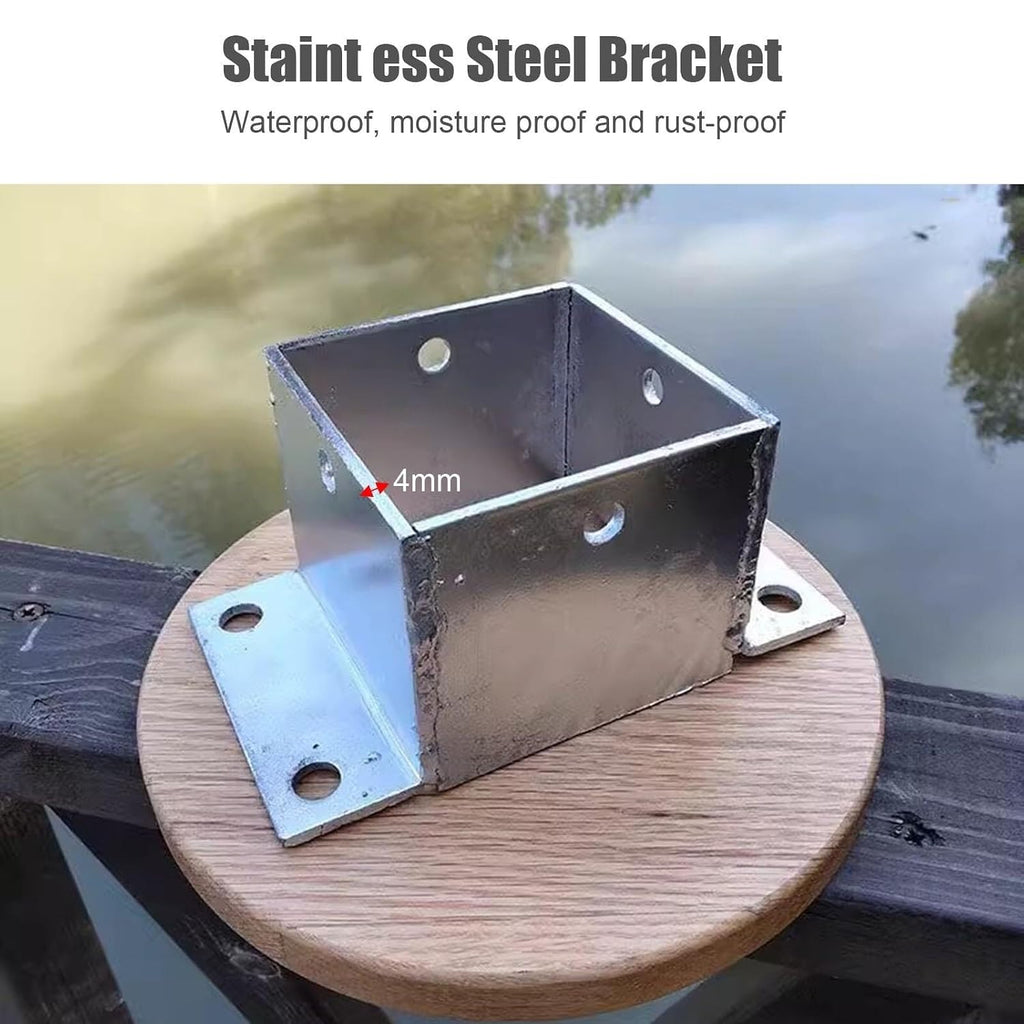 1 2 3 4 Pieces Post Base Bracket, Pergola Mailbox Deck Railing Post Wrap/Skirt Anchor Kits 2x2 3x3 4x4 5x5 6x6 7x7 8x8 Inch Square Support Foundation(4 Pack,50x50 mm/2x2 in)