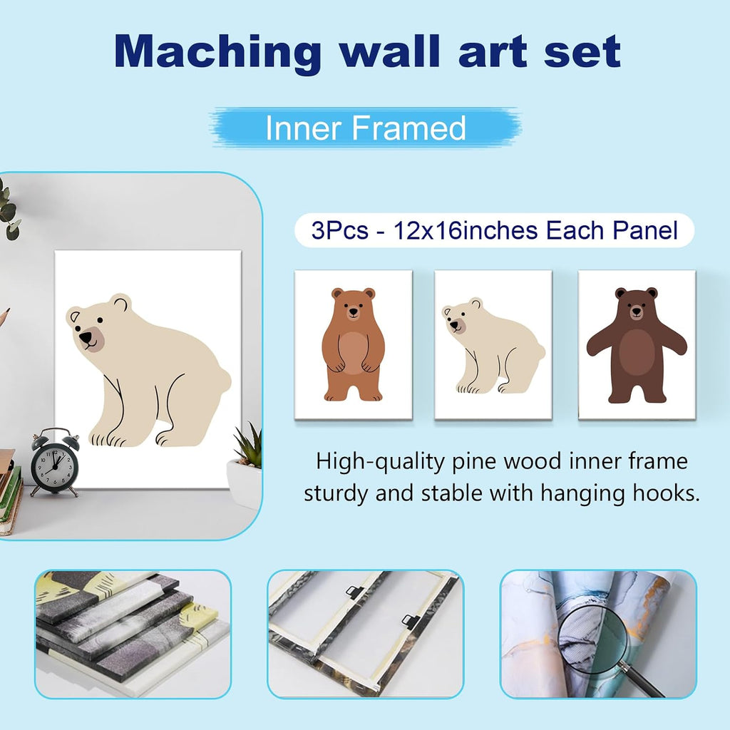 Personalized Baby Crib Bedding Set, Custom Name Nursery Bedding, Bear 5 Pcs Baby Bedding Set for Girl Boy, Double Layer Crib Set, Customized Gifts(Fixed Size)