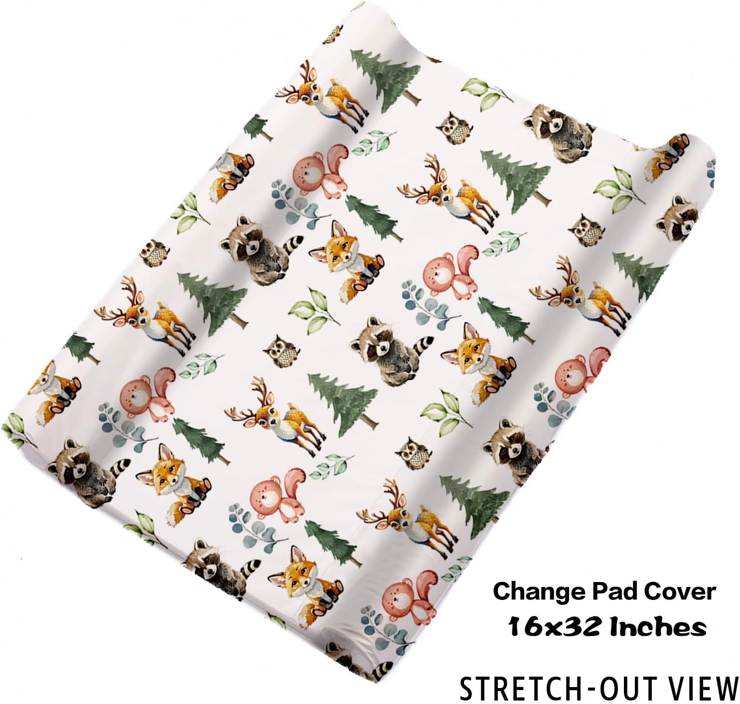TOOTANN Custom Baby Crib Bedding Set, 5 Pcs Personalized Name Baby Crib Sheets for Kid Toddler Infant, Forest Animals and Tree Stumps Nursery Bedding Set