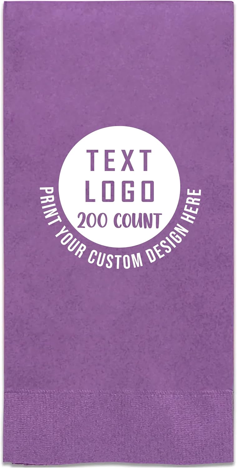 Personalized One-Color Imprint Dinner Napkins for Parties, Events, and Restaurants
