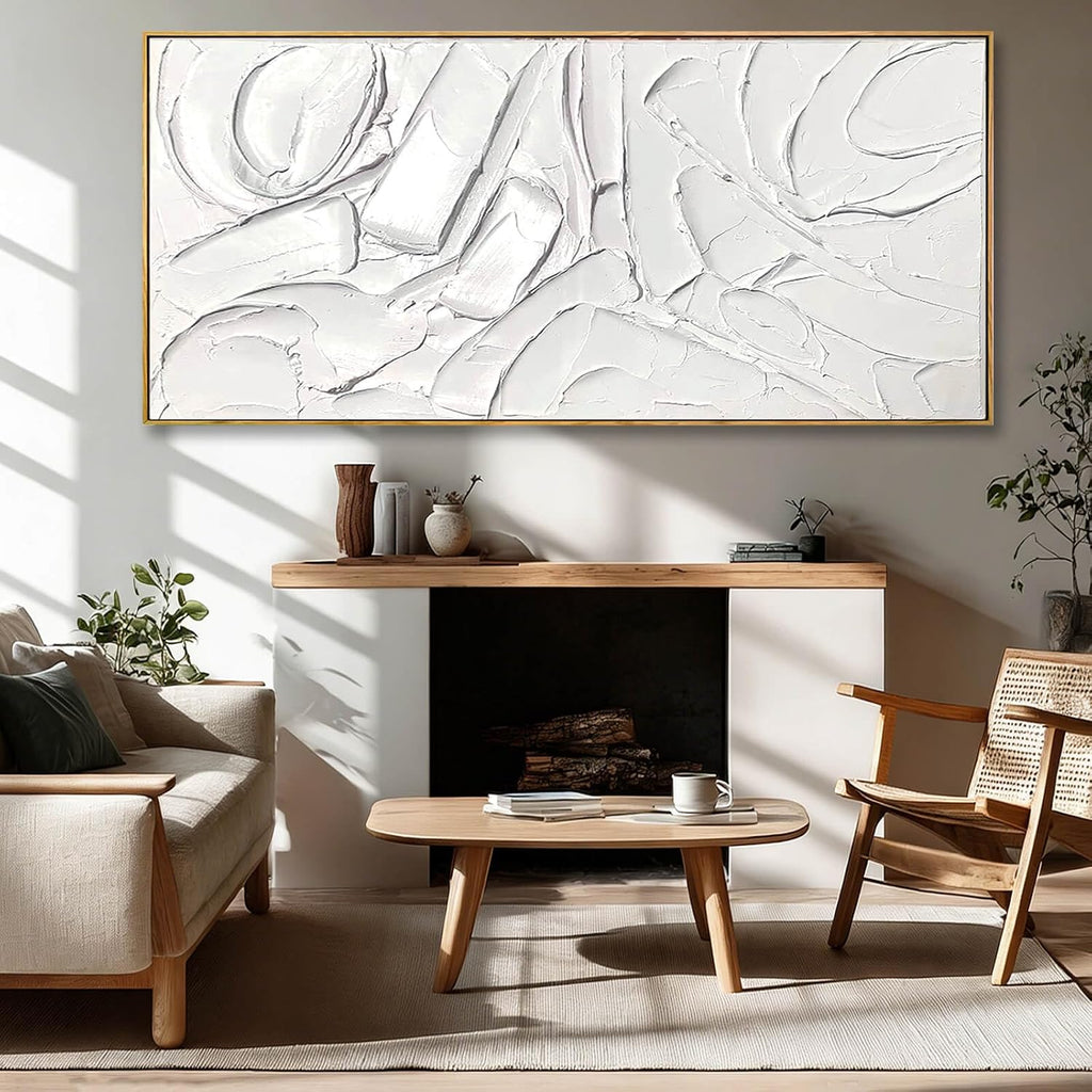 XIANSHOU Simple Hand Painted Wall Decor Abstract Canvas Paintings Modern Hanging Art 40'x86' Large Pictures for Living Room Bedroom