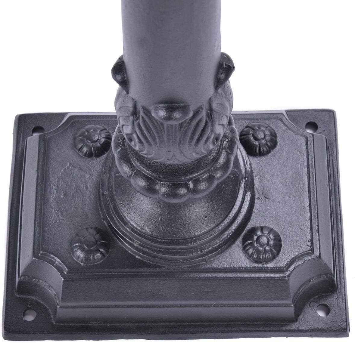 Black Color, Heavy Duty Mailbox Postal Box Security Cast Aluminum Vertical Pedestal, Mail Box
