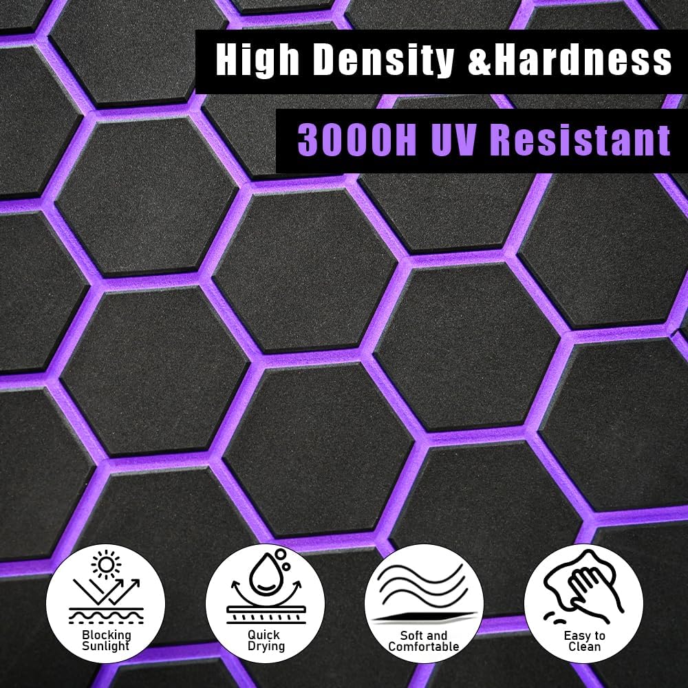 43.31' /37.7' New Hexagon EVA Self-Adhesive Boat Flooring and Decorative Fish for Yacht Pool Boat Flooring Sheet Thick Non-Skid mat