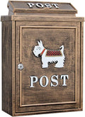 Suggestion Box Letter Box Complaint Box Idyllic Retro Wall Mount Mailbox ，Galvanized Steel Cover Rust-Proof Metal Post Letterbox with Lock,Household Large Parcel Drop Box