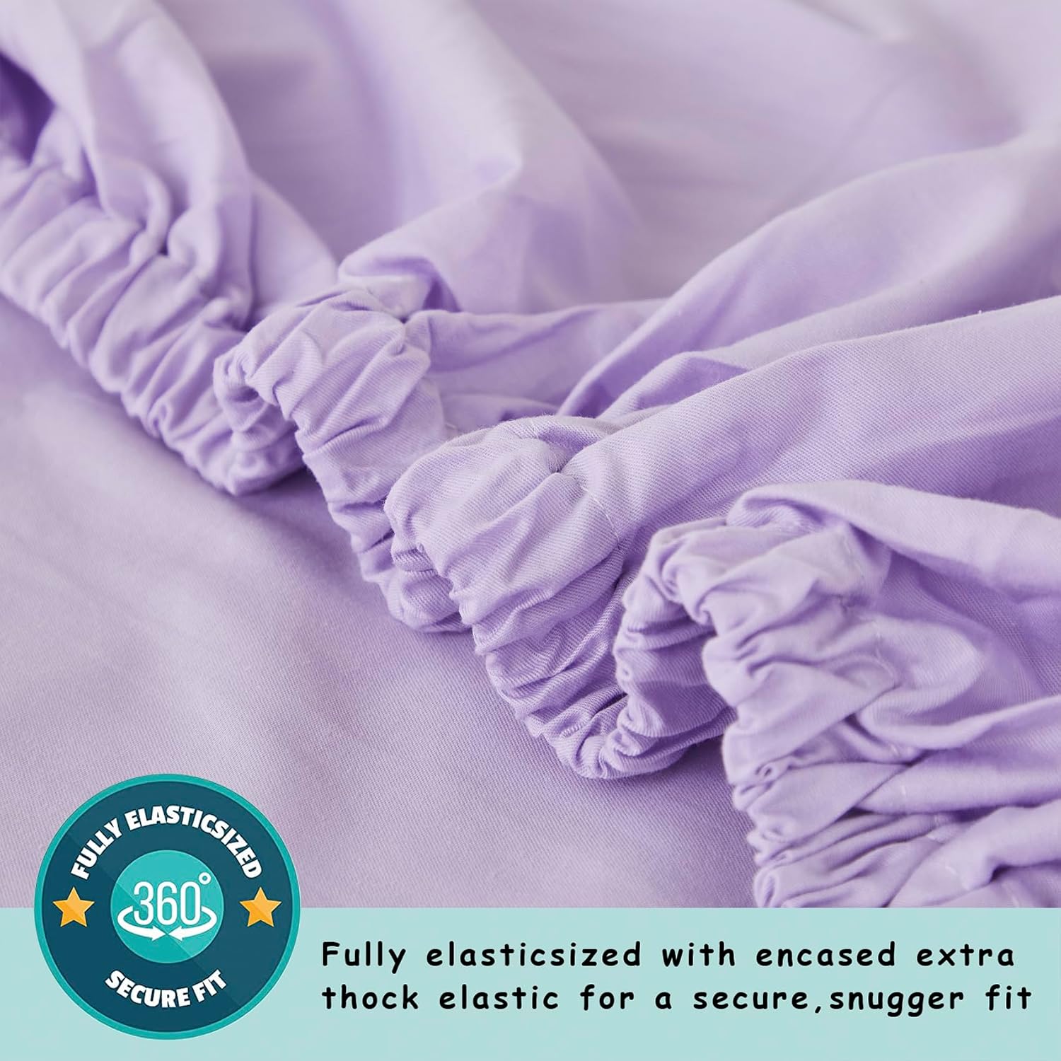 Brandream Farmhouse Crib Bedding Sets for Girls | 3 Piece Boho Chic Nursery Set Purple Baby Comforter, Fitted Crib Sheet, Crib Skirt Included, 100% Percale Cotton