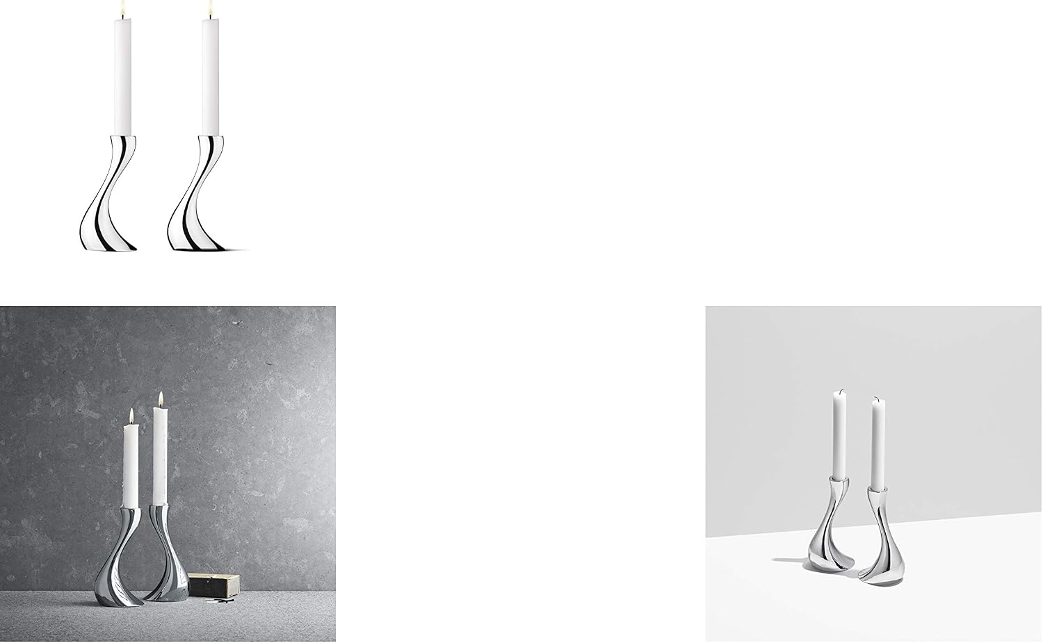 Georg Jensen Cobra Small Candle Holder Set of 2