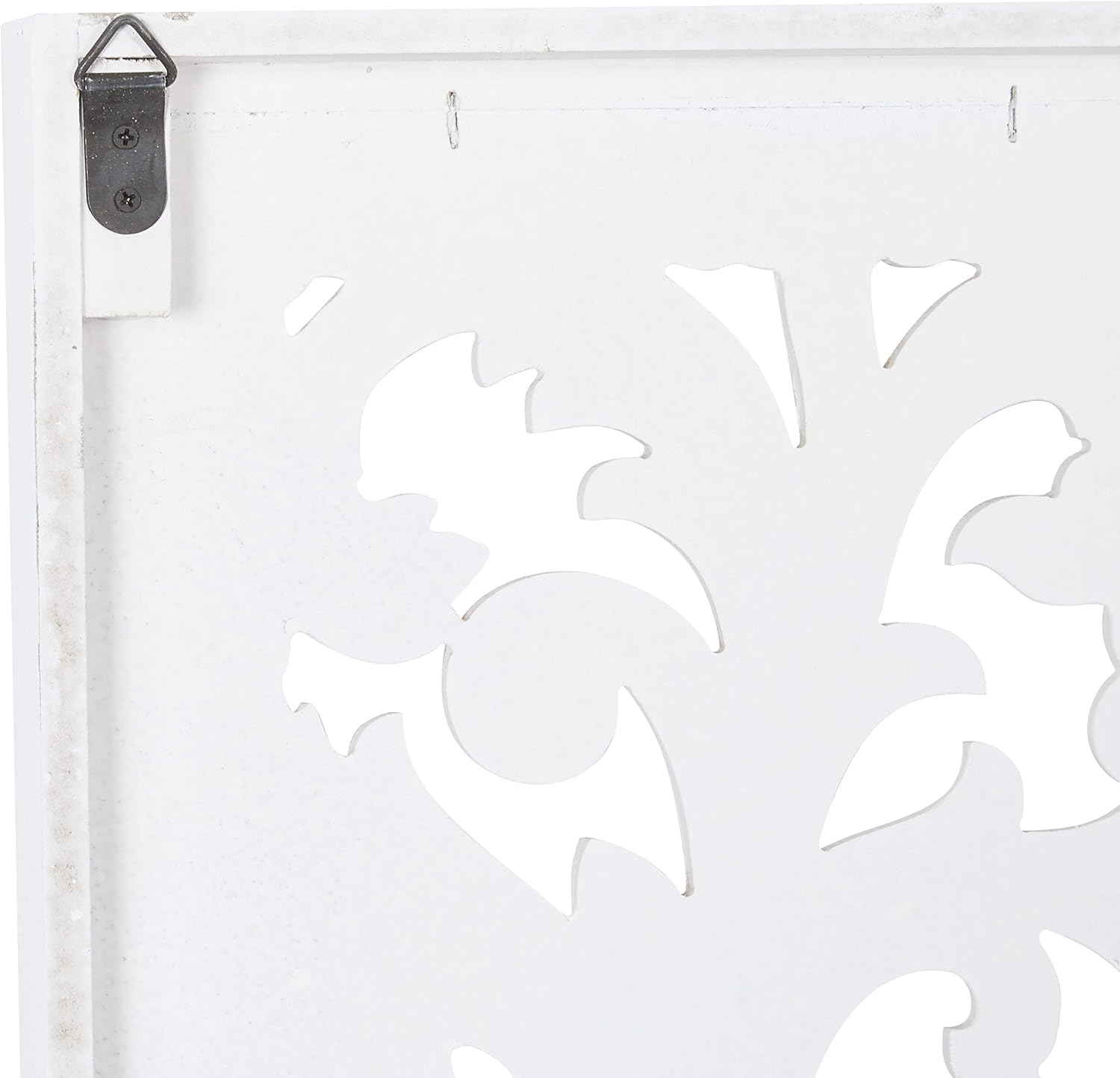 Deco 79 Wood Floral Home Wall Decor Intricately Carved Scroll Wall Sculpture, Set of 2 Wall Art 12'W, 50'H, White
