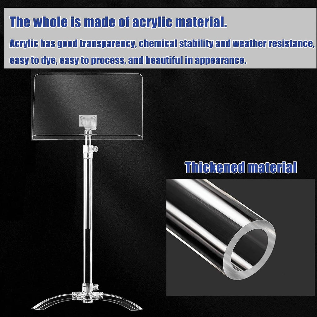 Portable Violin Music Stand Adjustable Acrylic Sheet Music Stand for Guitar Players High Transparency & Stability Height Adjustable 91 141cm Service Menu Counter Stand