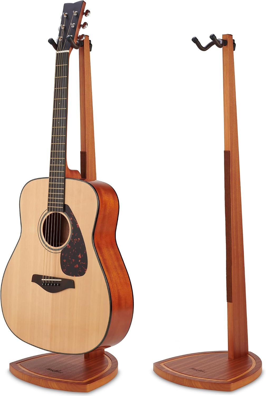 Double Guitar Stand, 2 Pack Acoustic Stand for 2 Electric, Banjo, Mandolin, Mahogany Wooden Dual Guitar Floor Holder for Home Decor Studio Display, Wood Instrument Floor Holder for Men, Gifts