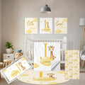 Terwex Custom Baby Bedding Set, 5 Pcs Personalized Name Baby Crib Sets for Infant Toddler Newborn, Yellow Giraffe Nursery Bedding Set for Girls Boys, Double Layer Crib Bedding Sets Customized Gifts