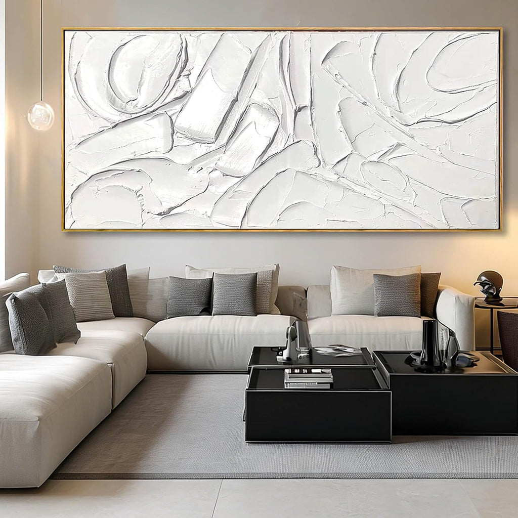 XIANSHOU Simple Hand Painted Wall Decor Abstract Canvas Paintings Modern Hanging Art 40'x86' Large Pictures for Living Room Bedroom