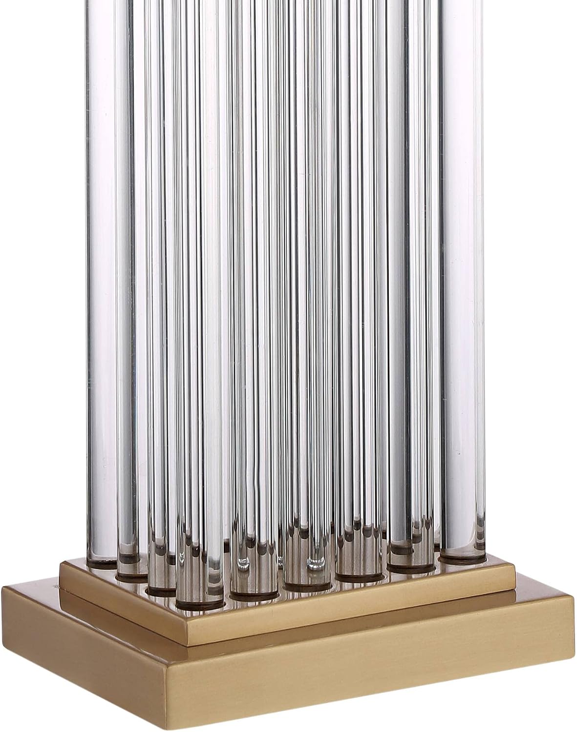 Vienna Full Spectrum Darcia Modern Luxury Table Lamp 29' Tall Clear Crystal Glass Column Sheer Outer White Linen Rectangular Shade for Bedroom Living Room House Home Bedside Nightstand Office Family