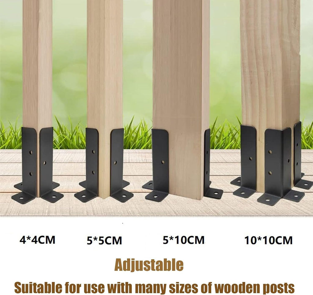4x4 Concrete Post Anchor for Adjustable Fence Holder, Heavy-Du Metal Base with Installat Kit - Catible with 1.5x1.5, 2x2, 2x4, 4x6 Wooden Posts & Mailboxes