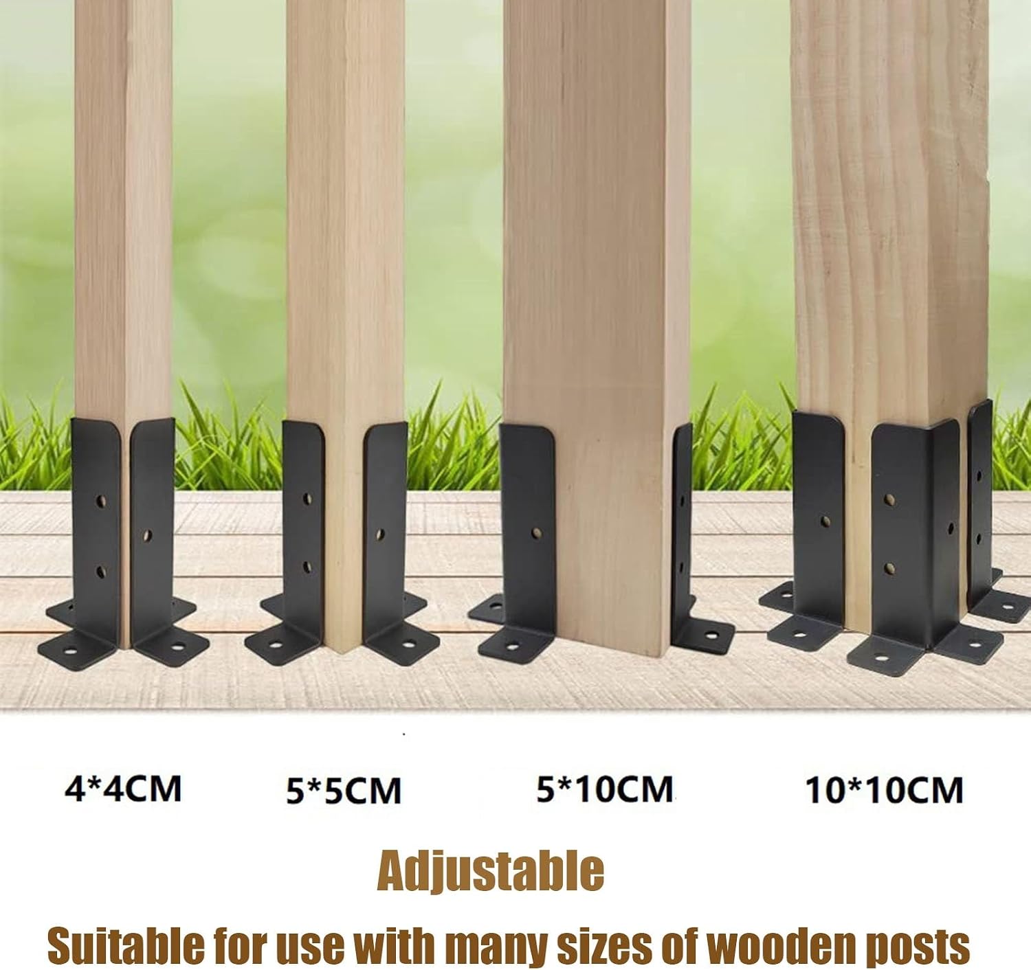4x4 Concrete Post Anchor for Adjustable Fence Holder, Heavy-Du Metal Base with Installat Kit - Catible with 1.5x1.5, 2x2, 2x4, 4x6 Wooden Posts & Mailboxes