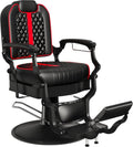Baasha Professional Reclining Barber Chair with Adjustable Headrest, Hydraulic Heavy-Duty Base, Soft Upholstery & Thick Cushion, Tattoo & Hair Salon Chair, 550 lbs Capacity