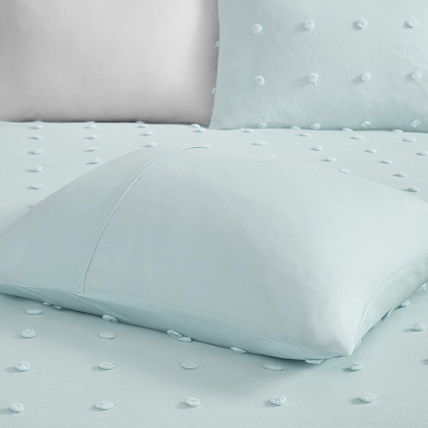 Intelligent Design Kids Callie Cotton Jacquard Weave Colorful Pom Pom Kids Comforter sets, Down Alternative Shabby Chic All Season Girls Bedding, Bedroom Decor, Twin/Twin XL, Aqua 4 Piece