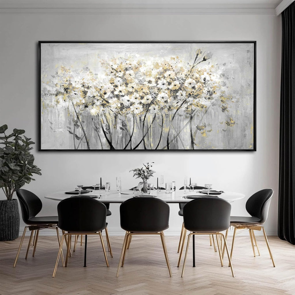 VAYIMDH Green Wall Art Flowers Wall Decor Floral Paintings Extra Large Artwork Arts Nature Pictures for Home Office 36'x70'