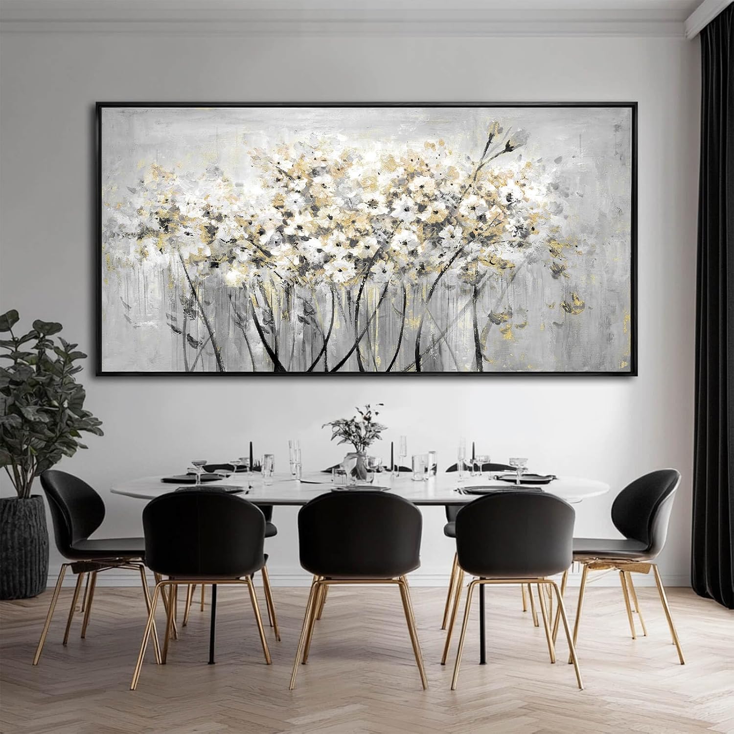 VAYIMDH Green Wall Art Flowers Wall Decor Floral Paintings Extra Large Artwork Arts Nature Pictures for Home Office 36'x70'