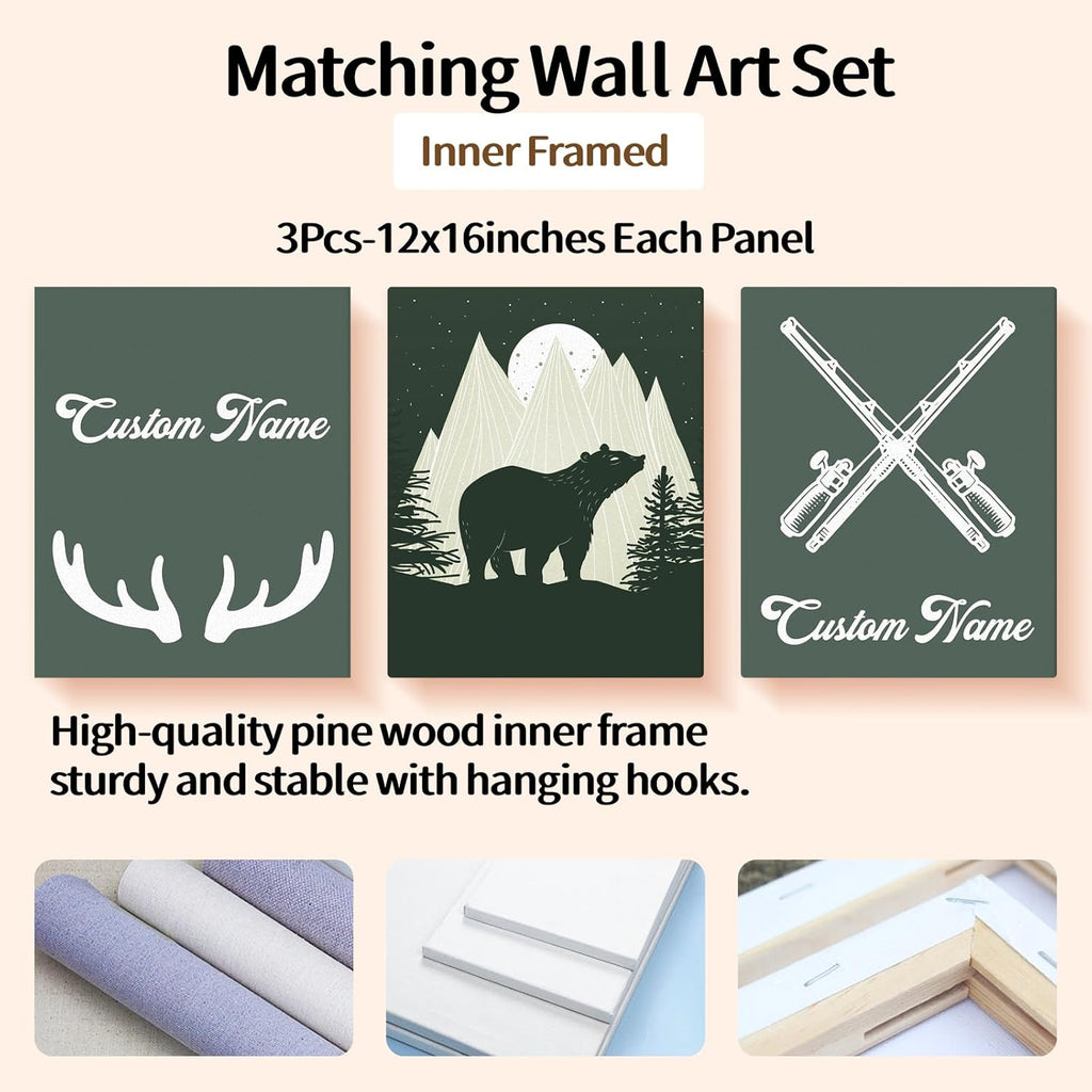Personalized Baby Crib Bedding Set, Custom Name Nursery Bedding, Polar Bear 5 Pcs Baby Bedding Set for Girl Boy, Double Layer Crib Set, Custom Gifts(Fixed Size)