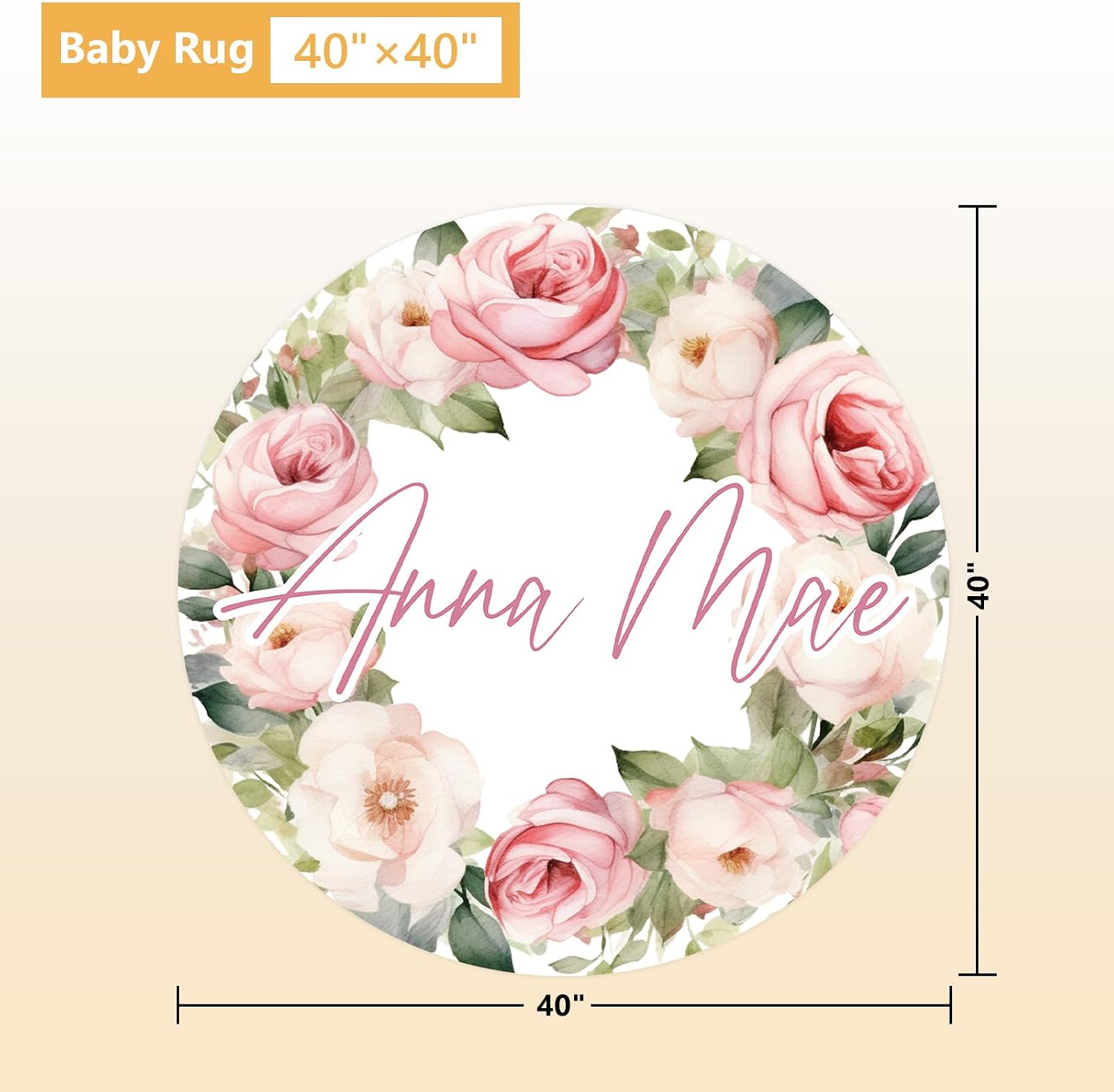 Terwex Custom Crib Bedding Set - 5 Pcs Personalized Name Pink Flowers Baby Crib Set for Infant Toddler Girl - Comfortable Double Layer Nursery Bedding Set - Customized Present for Birthday Baby Shower