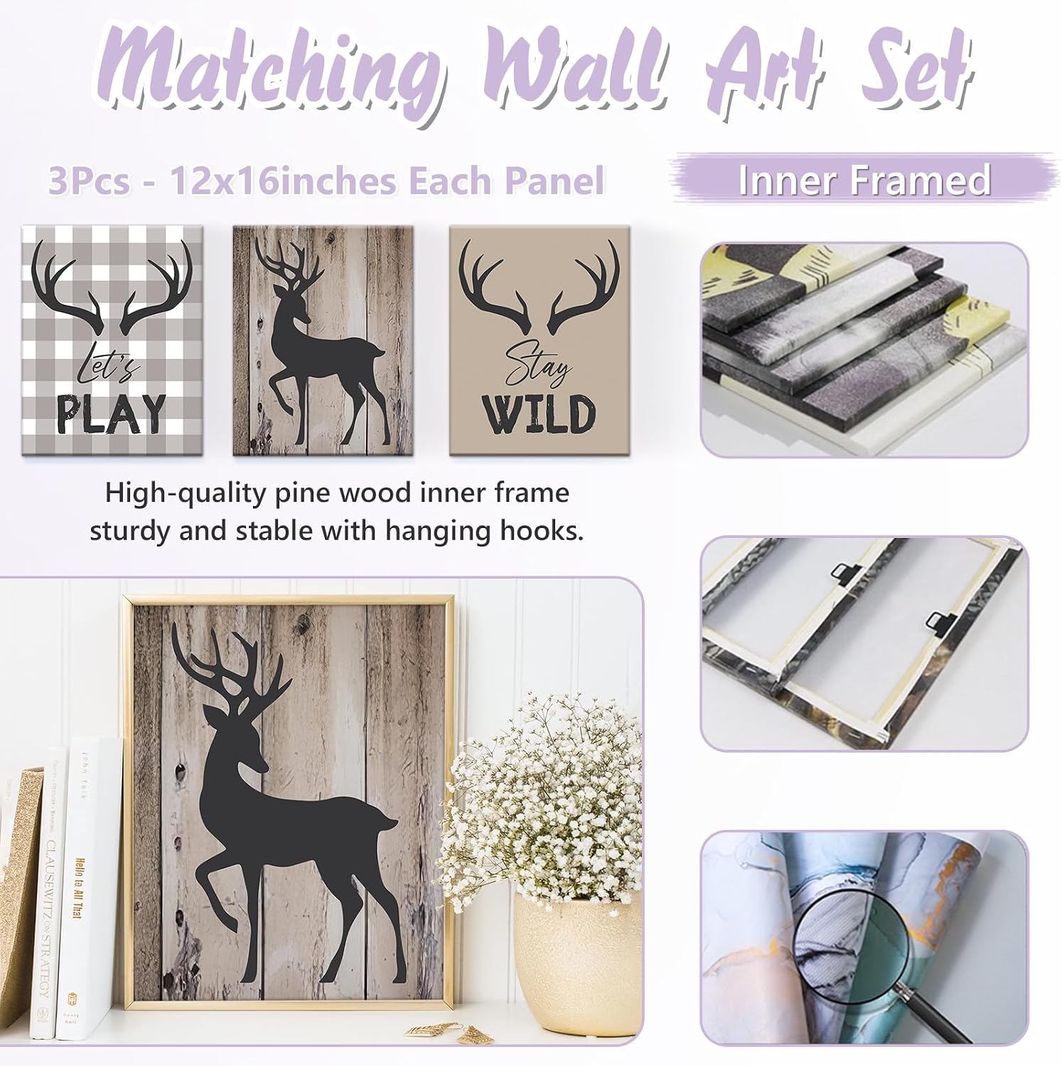 Personalized Baby Crib Bedding Set, 5 Pcs Custom Name Nursery Bedding Set for Girls Boys, Woodland Deer Baby Crib Set for Toddlers Infants, Double Layer Bedding Crib Sets Customized Gifts