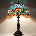 Tiffany Style Lamp Stained Glass Table Lamp Memory Sympathy Desk Reading Light 12X19 Inch (Baroque Style)