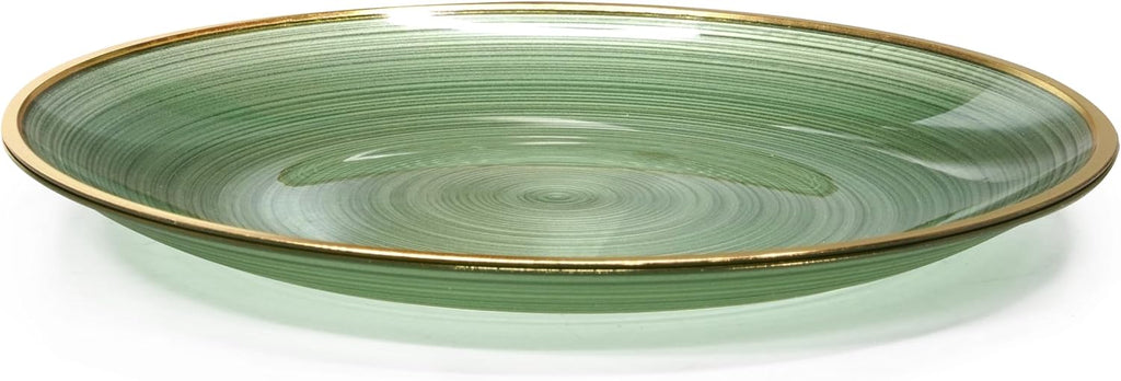 ' OCCASIONS ' 960pcs set (120 Guests)-Wedding Party Disposable Plastic Plate Set -120 x 10'' + 120 x 7'' + Silverware + Cups + Napkins (Belize in Green & Gold)