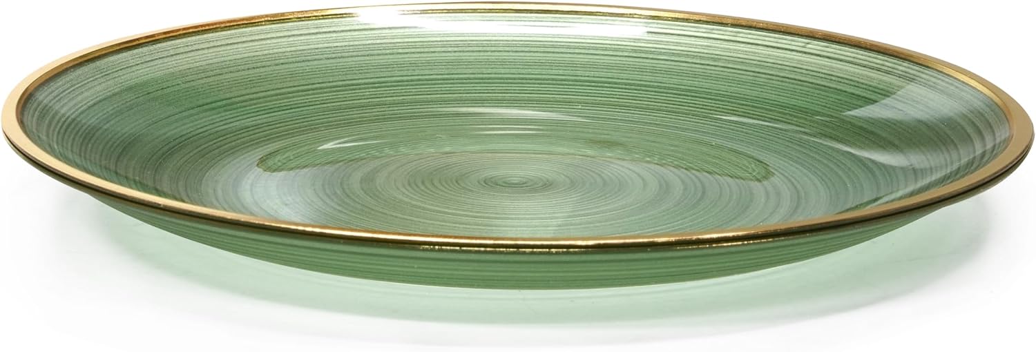 ' OCCASIONS ' 960pcs set (120 Guests)-Wedding Party Disposable Plastic Plate Set -120 x 10'' + 120 x 7'' + Silverware + Cups + Napkins (Belize in Green & Gold)