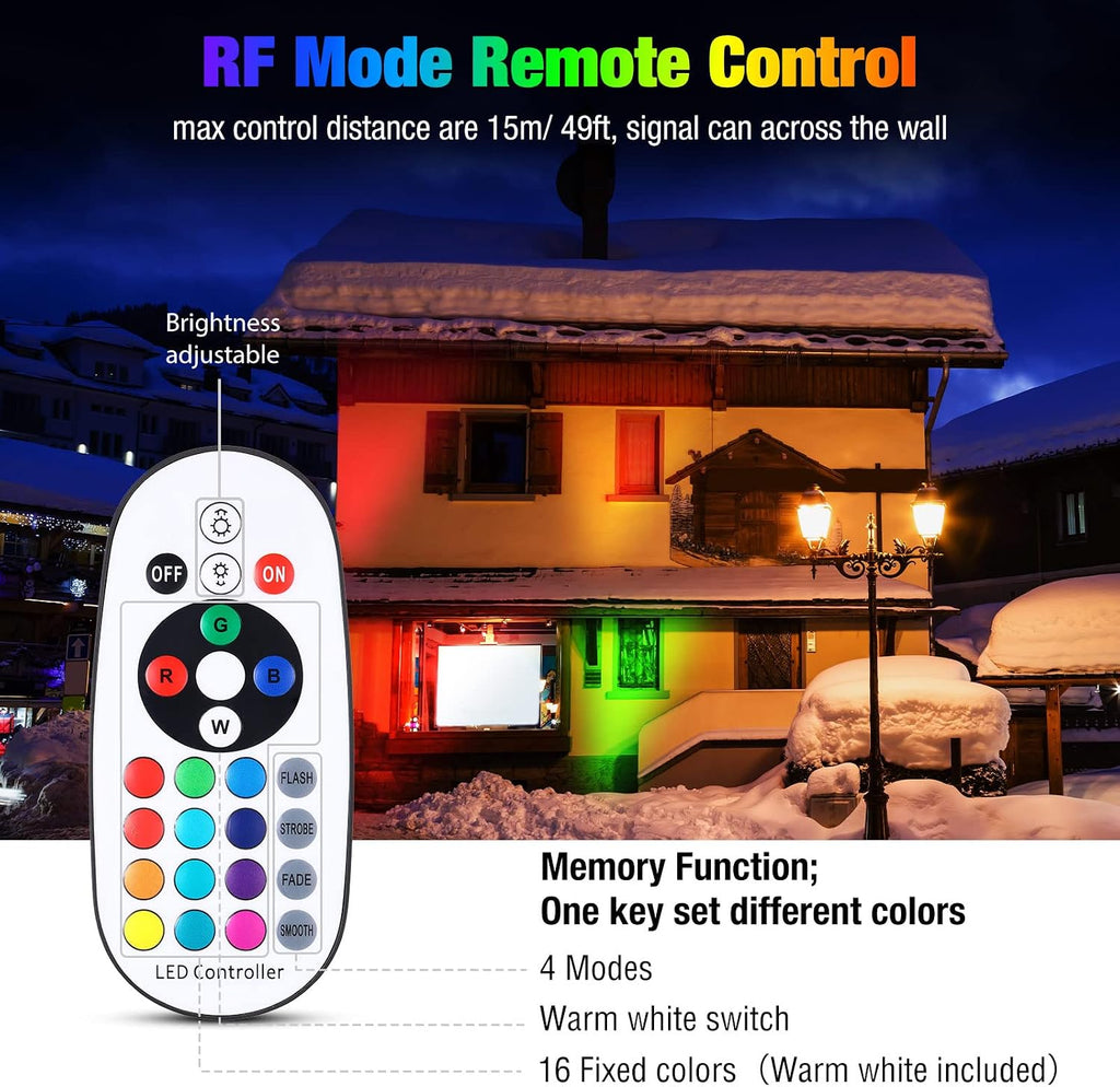 Tuanse 16 Pack Low Voltage Landscape Lights with 32 Connectors and 2 Remotes, RGBW Colored LED Well Lighting 12V-24V Waterproof Outdoor In Ground Lights for Garden Pathway Deck