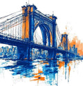 Landscape Paint by Numbers Golden Gate Bridge Paint by Numbers Kit for Adults, Pre Drawn Canvas Painting Kits with 3 Paintbrushes and Acrylic Oil Painting, Hobbies for Women 40x53in (with Frame) -t388