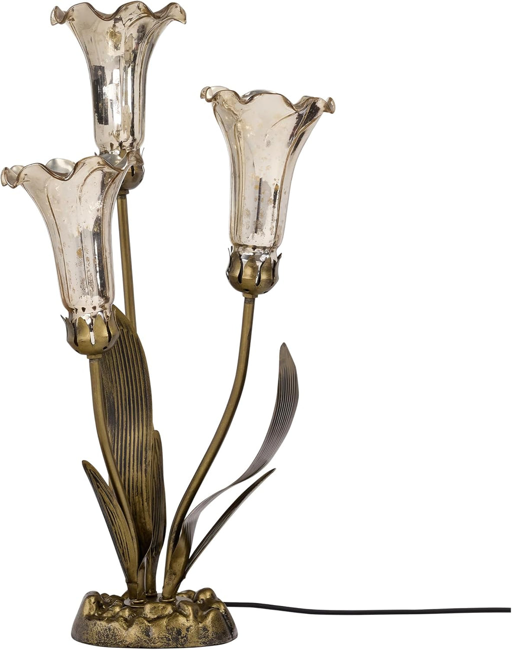 RIVER OF GOODS 21.75' H Hand Blown Glass 3 Lily Uplight Table Lamp