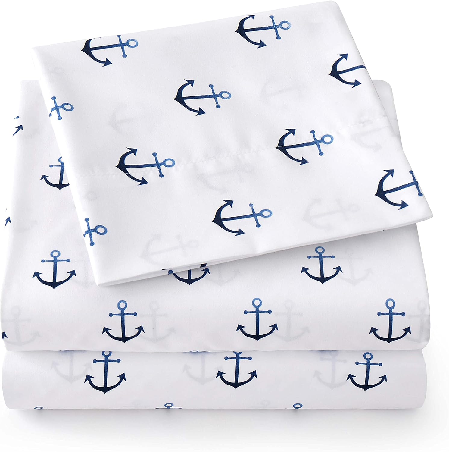 1500 Supreme Kids Bed Sheet Collection - Fun Colorful and Comfortable Boys and Girls Toddler Sheet Sets - Deep Pocket Wrinkle Free Soft and Cozy Bedding - Full, Anchor(Pack of 12)